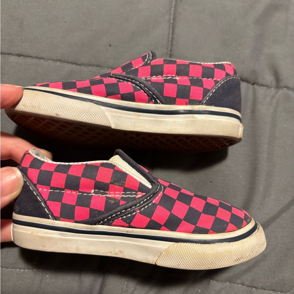 VANS Toddlers Classic Slip-On Pink and Black Checkered Shoes Size 5 - Picture 5 of 8